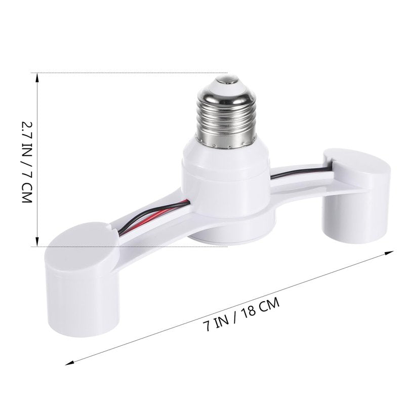 TOVINANNA E27 Light Socket Splitter 2-in-1 Dual Bulb Adapter Converter, Screw in Two Medium Base Lamp Holder Extender for Garage Basement Workshop Ceiling Lighting, PBT