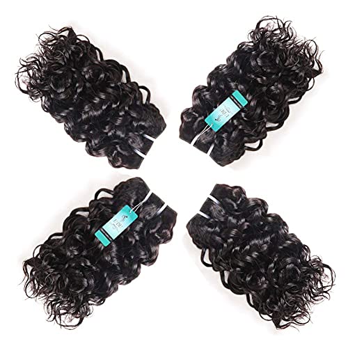 UDU Malaysian 50g 1B# Human Hair Extensions Remy Hair Bundles Short Curly Hair (8 inch without closure)