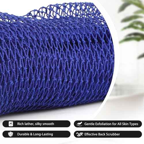 SubSahara African Net Sponge Authentic - 2 Pieces Exfoliating Scrubber for All Skin Types, Ideal for Face & Body Daily Use, Durable, Gentle Exfoliation (Blue & Purple)