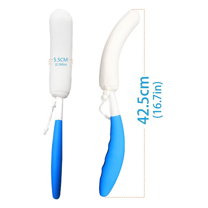 Leetye Mei Long Handle Shower Brush, Non Slip Handle Shower Brush, Long Handle Rear Frosted Shower Brush, Suitable for scrubbing and Bathing in Difficult to Reach Areas of The Body.