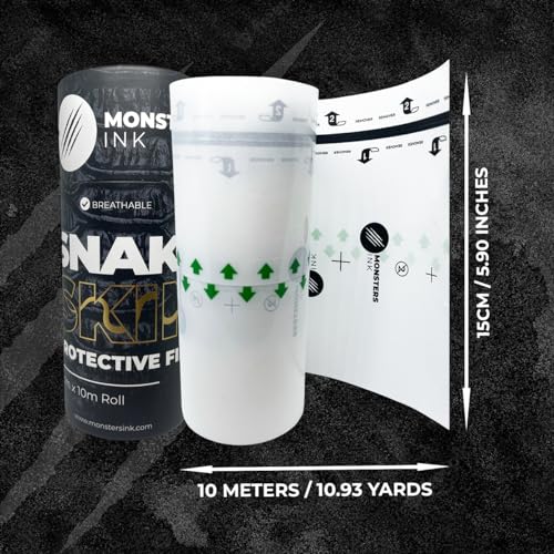6 Inch x 11 Yards Second Skin Tattoo Cover Up Bandage Roll - Waterproof Aftercare Bandage, Latex-Free Skin Barrier Film for Tattoo Care, Wound Healing & Shower Protection