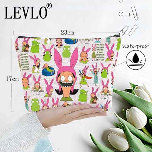 LEVLO Louis Cosmetic Bag Belcher Fans Gift Bob Family Zipper Pouch Bag Louis Cartoon TV Show Merchandise (I'll See You Bag)