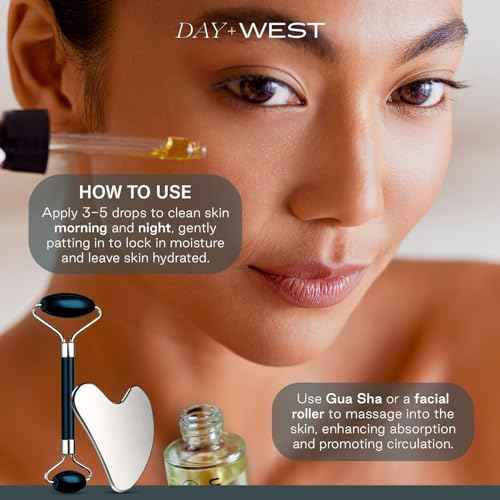 Hydrating Face Oil for Women, 30ml Rosehip and Squalane Oil for Face for Smooth and Sensitive Skin, Moisturizing and Hydrating Vitamin C, Natural Oils, Essential Oils for Skin Care and Gua Sha Use