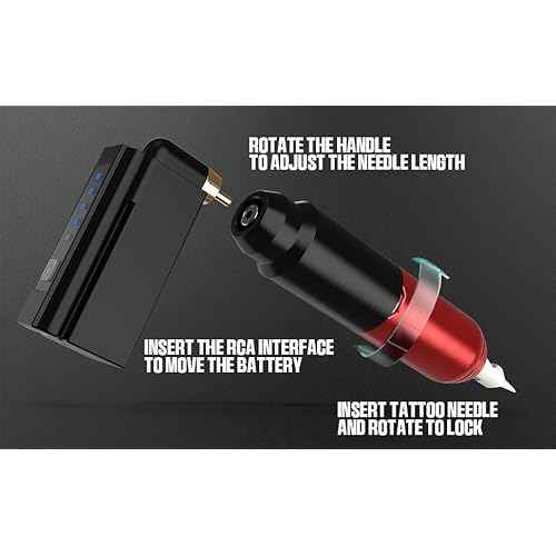 Tattoo Kits Tattoo Machine Tattoo Set with 1500mAh Power Supply and LCD Display Red