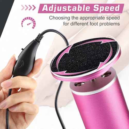 Electric Foot Callus Remover,Callus Remover for Feet,with 60pcs Sanding Disc,Electric Speed Adjustable Foot File for Dead Skin Cracked Skin Calluses for Men and Women