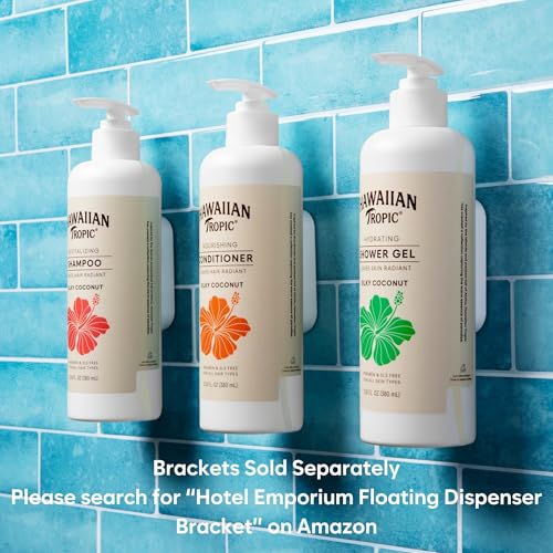 Hawaiian Tropic Hydrating Shower Gel, Body Wash 5 Pack, 380ml Bottle, Silky Coconut Scent, SLS Free, Paraben Free, Hotel Bathroom Amenities, Bulk Size, Air Bnb, Guest Bathroom Essentials, Airbnb