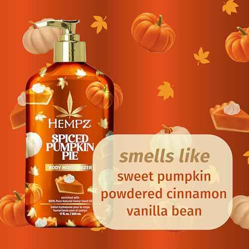Hempz Spiced Pumpkin Pie Body Moisturizer, Body Lotion, Fall Skin Care for Men & Women, Limited Edition, 17 fl.oz.