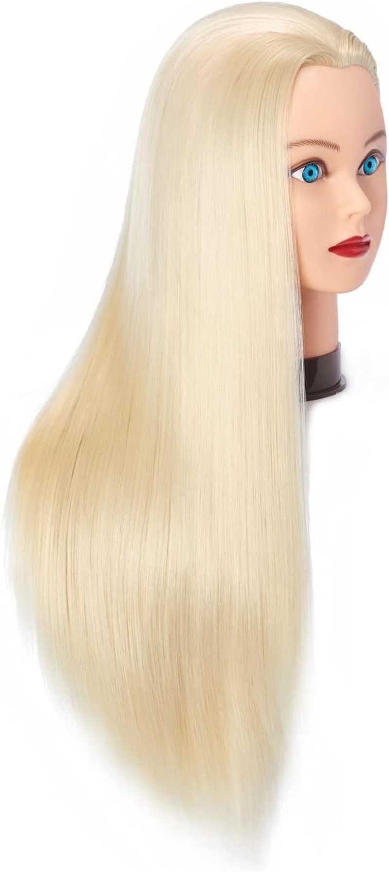 Mannequin Head Hair Styling Training - 26"-28" Cosmetology Doll with Synthetic Fiber Hair & Clamp Holder