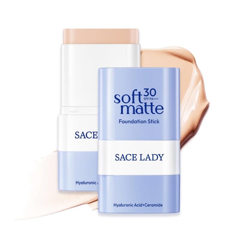 SACE LADY Foundation Stick - Medium to Full Coverage Makeup with SPF 30 | Soft Matte Finish, 0.4 Oz