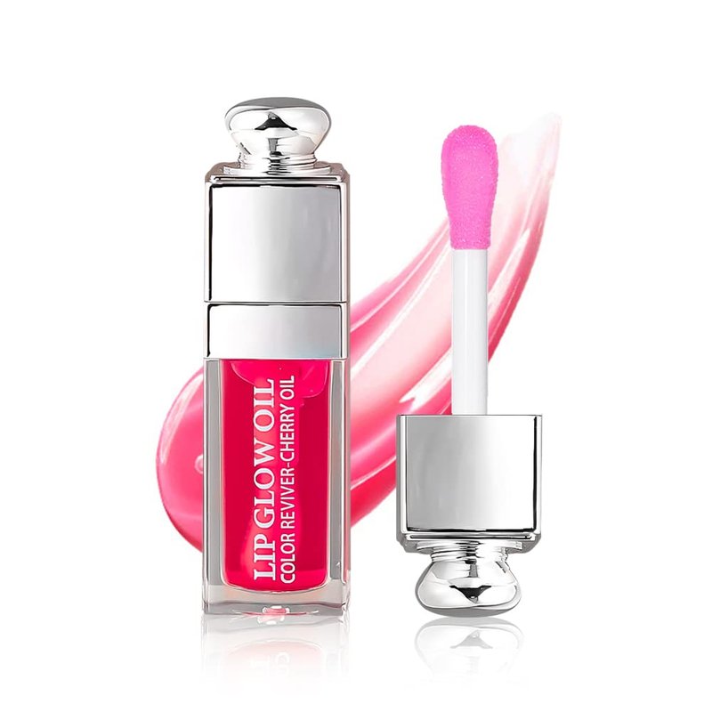 GECOMO Hydrating Lip Glow Oil - Nourishing Tinted Lip Gloss for Smooth Lips | Raspberry, 0.2 Oz