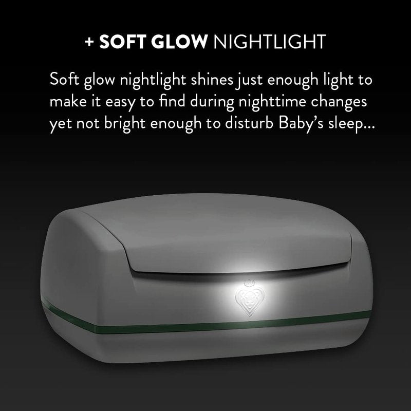 Prince Lionheart Warmies Wipes Warmer Designed for Reusable Cloth Wipes | Soft Glow Nighlight | Includes 1 everFRESH Pillow and 4 Warmies Cloth Wipes