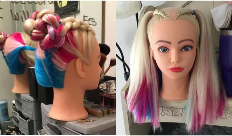 Hairingrid Mannequin Head 26"-28" for Hair Styling Training - Cosmetology Doll with Synthetic Fiber Hair & Free Clamp Holder | Multicolor