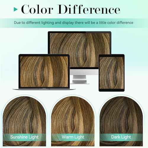 Ukira Balayage Clip in Hair Extensions Real Human Hair, 22 Inch 75g 4/27/4 Chocolate Brown to Caramel Blonde Ombre Human Hair Extensions, Natural Straight Remy Human Hair Clip ins for Women
