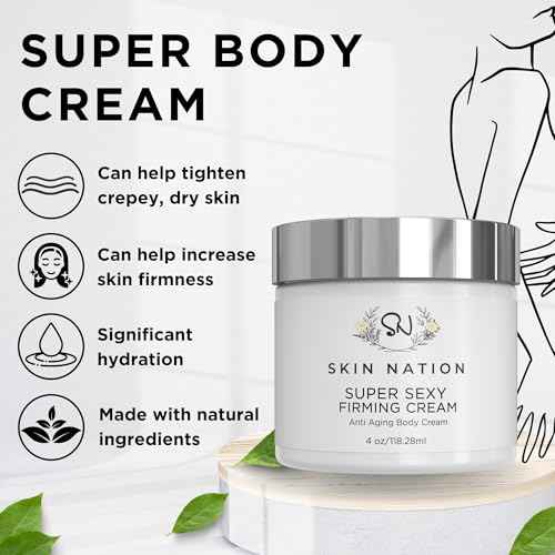 Skin Nation Super Firming Cream, Hydrating Body Lotion with Shea Butter, Glycolic Acid, Aloe Vera, Can Help Smooth Crepey Skin and Support Firmer Neck & D?collet?, 4 oz