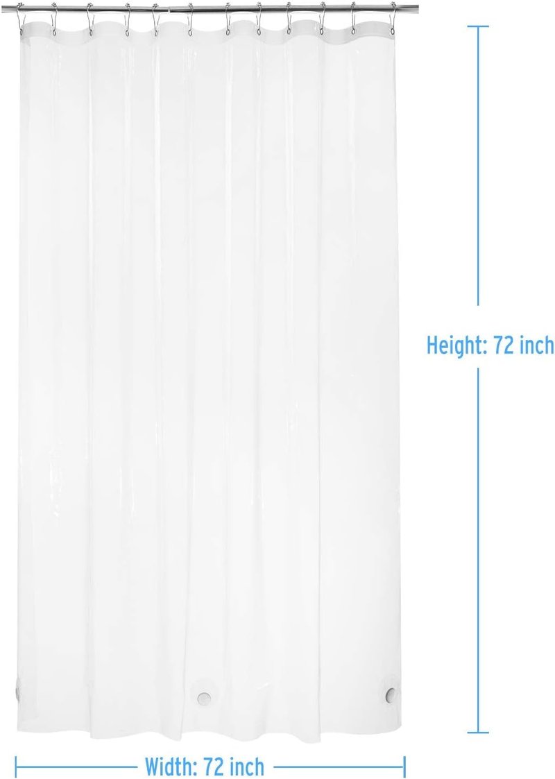 AmazerBath Shower Loofah Balls - Soft 75g Each | 2 Pack Thin PEVA Shower Curtain Liners 72 x 72 Inches