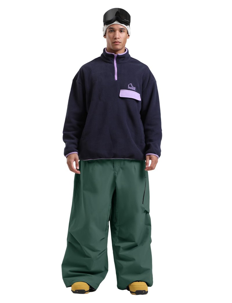 GSOU SNOW Womens Mens Snow Pants Baggy Snowboard Ski Pant Loose Waterproof Windproof Insulated Green