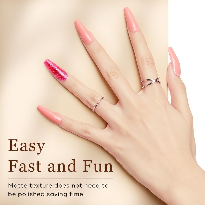Long Coffin Nail Tips - 510Pcs Pre-shaped Half Matte Full Cover Acrylic Gel | 15 Sizes for DIY Manicure