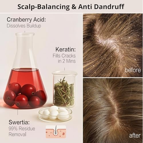 DEMIKI Shampoo for Women,Japanese Shampoo for Oily Hair, Sulfate Free & Paraben Free, Keratin Care,Organic Rose Scent, Clarifying,Moisturizing, Volumizing Hair Care, Anti Dandruff 450ml,16oz