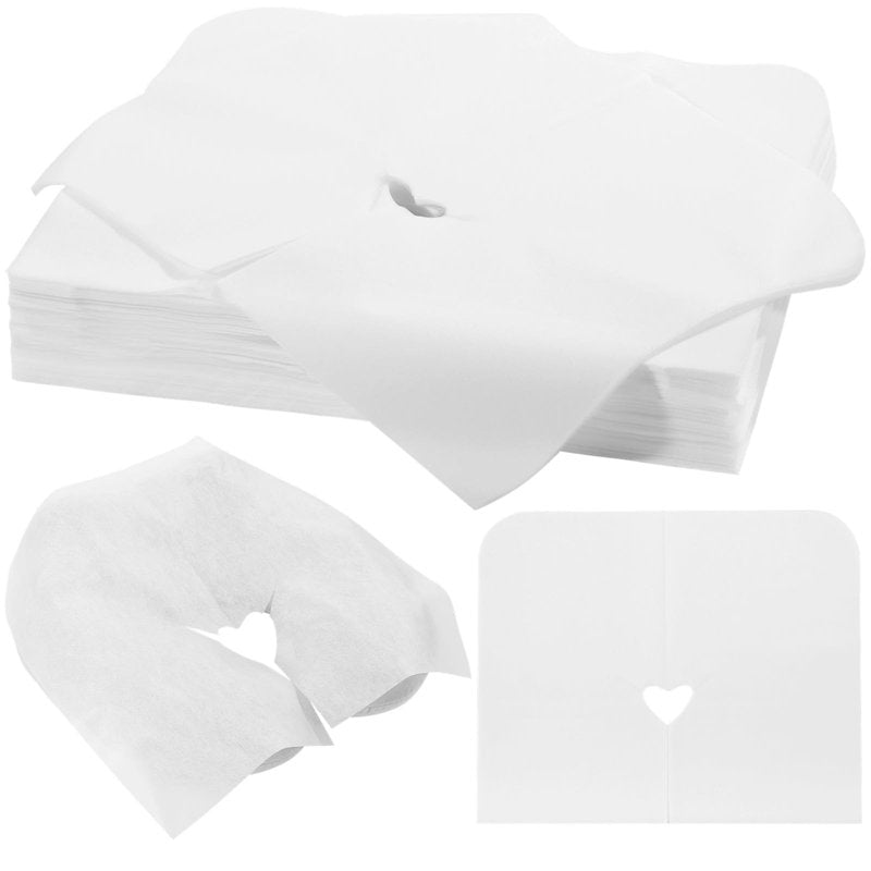 300PCS Disposable Face Cradle Covers, Disposable Massage Table Cover, Single Use Massage Bed Headrest Cushion Cover, Professional Massage Chair Face Cover for Skincare Beauty Salons
