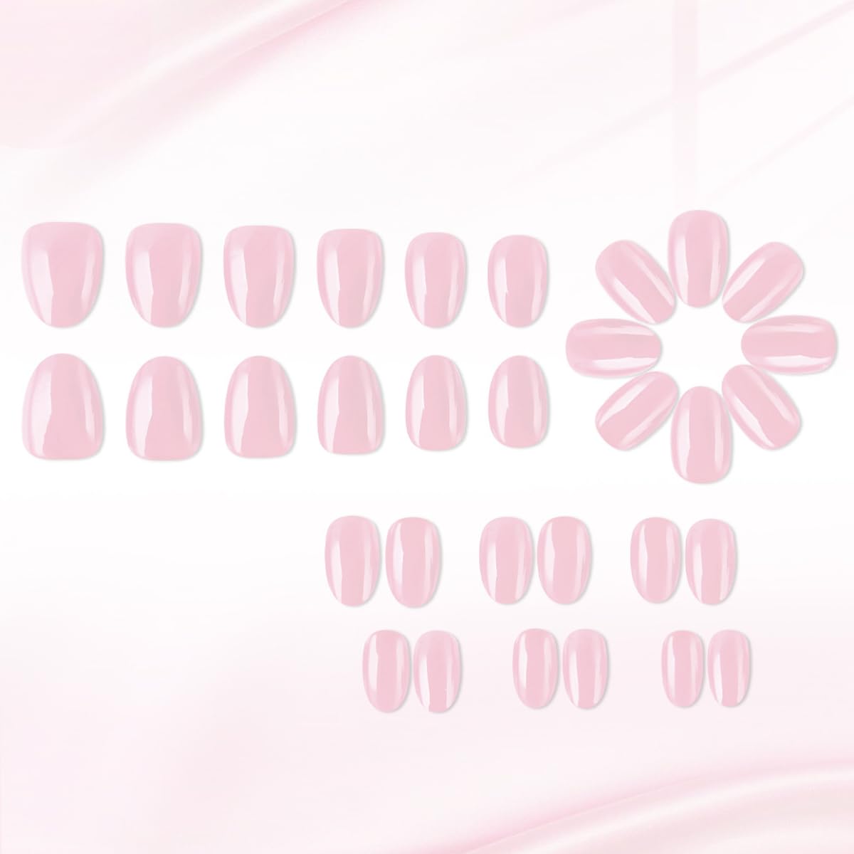 SYPAFG Press on Nails Fake Nails Solid Color Press Ons Resuable Glossy Stick on Nails Full Cover Stick on Nails for Women
