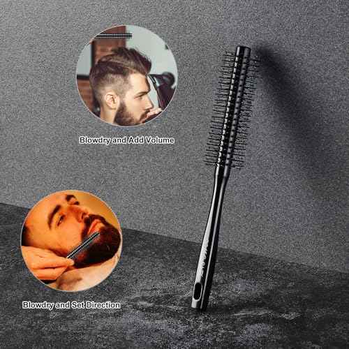 8pcs Hair Comb for Men Curly Hair Brush, Quiff Roller Brush for Adding Volume, Vent Brush Texture Comb Men Styling Comb Wide Tooth Design for Unique Styles at Salon or Home