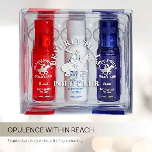 Beverly Hills Polo Club Men's Body Spray Collection - 3 x 3oz Designer Cologne Gift Set for Everyday Freshness & Travel