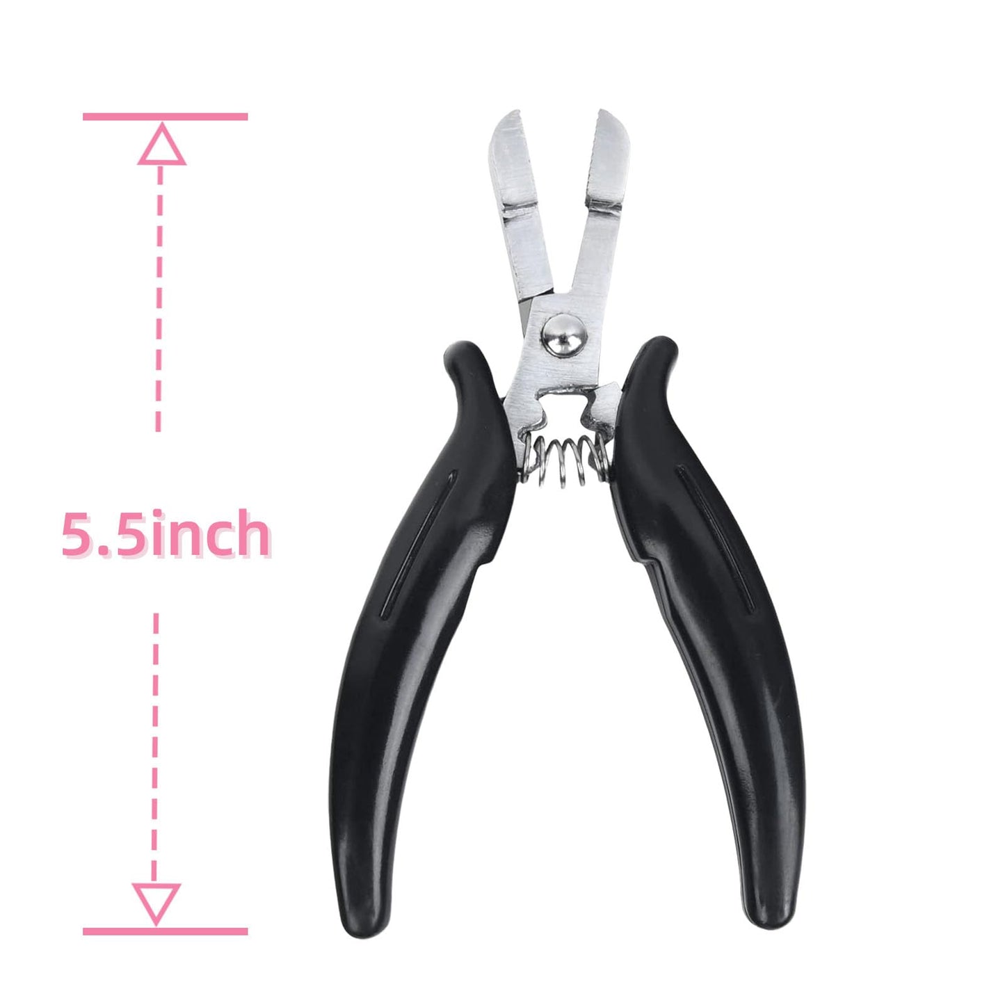 Vlasy Fusion Bond Crusher Tool,K Tip Extension Remover,Professional Hair Extension Pliers for Micro Beads Nano Rings,Bonding Keratin Hair Extensions Remover Tool(Thread Shape,Black)