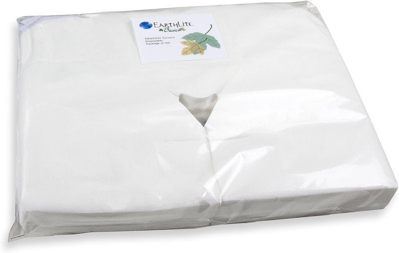 EarthLite Disposable Face Cradle Covers - Ultra Soft Medical-Grade Headrest Covers | 1000-Pack, White
