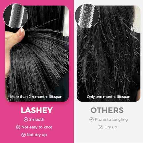 Lashey Micro Link Hair Extensions Human Hair Natural Black 18 Inch Yaki Straight Micro Beads 50g 50s Micro Loop Micro Ring Human Hair Invisible for Women