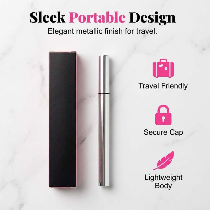 GlossPluss Long Lasting Eyeliner, Waterproof Liquid Eyeliner Pen with Ultra-Fine Tip, Smudge-Proof Quick Drying Formula, Highly Pigmented Black Eye Liner for All-Day Wear (Black + Brwon)