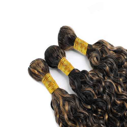 Highlight Bundles Human Hair Piano Color P1B27 Ombre Kinky Curly Bundles 26 28 30 Inch 2 Tone Natural Black and Honey Blonde Curly Bundle Double Weft Brazilian Human Hair Extensions