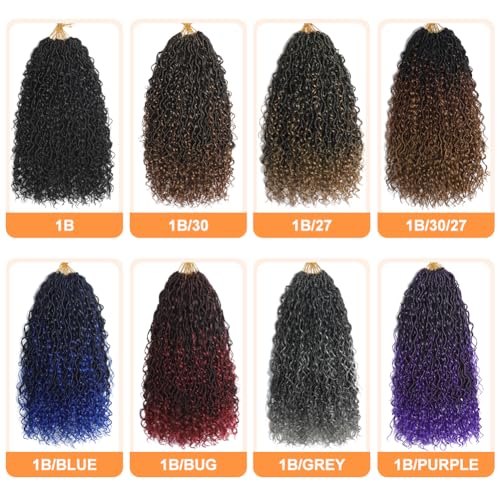 24 Inch Goddess Locs Crochet Hair 8 Packs Faux Locs Crochet Hair for Black Women 1B/Purple Pre-curled River Locs Hair for Women Pre Looped Bohemian Hair Synthetic Extensions (1B/Purple,24 Inch)