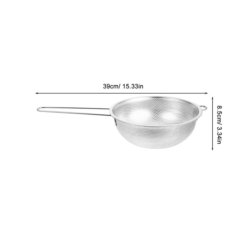 Colander Basket Single Handle Kitchen Strainer Fried Food Vegetables Fruits Fine Mesh Filter Cooking Rinsing