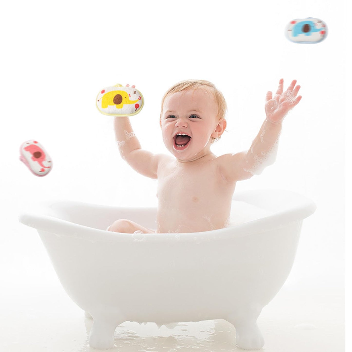 Kids Bath Sponge Soft Shower Sponge Skin Protective Baby Shower Sponges Newborn Toddler Bath Foam High Absorbent Sponge