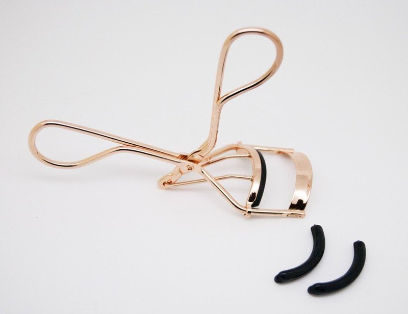 Eyelash Curler - Professional Makeup Tool with 2 Silicone Refill Pads | Pain-Free Metal Design, Golden Color