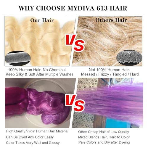 613 Bundles Human Hair 24 inch Blonde Body Wave Human Hair Bundles 100% Unprocessed 12A Virgin Hair Weave Extensions