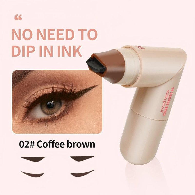 Dual-Ended Eyeliner Stamp - Easy Cat Eye Application, Waterproof & Smudge-Resistant | 2 Pcs (Brown)
