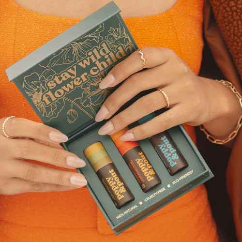 Jumbo Lip Balm Gift Set (3-Pack, Retro Surf) | Poppy & Pout All Natural Lip Balms & Moisturizers | Hydrates with Beeswax, Vitamin E, Organic Coconut Oil | Cruelty-Free | Recyclable Cardboard Tube