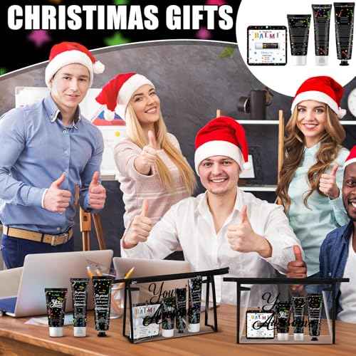 100 Pieces Christmas Employee Appreciation Gifts Bulk Lip Balm Hand Body Lotions Teacher Staff Team Thank You Gifts Christmas Stocking Stuffers for Women Men Volunteer