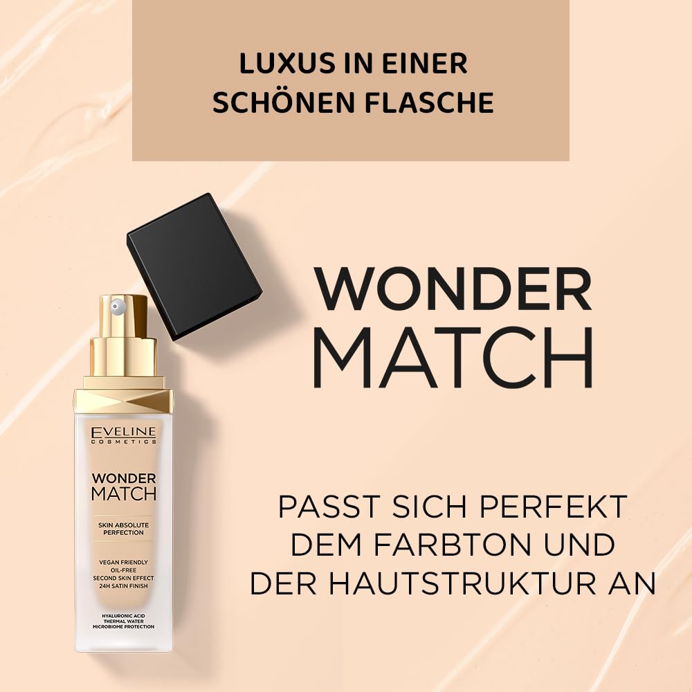 Wonder Match Foundation - Adaptive Hydrating Formula for All Skin Types | Satin Finish, Long-Lasting Coverage