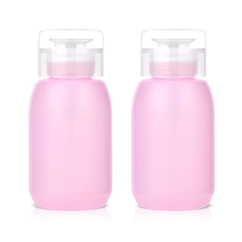 Acetone Pump Dispenser - Push Down Nail Polish Remover & Makeup Pump Bottle | 200ML (6.8oz) - 2 Pack