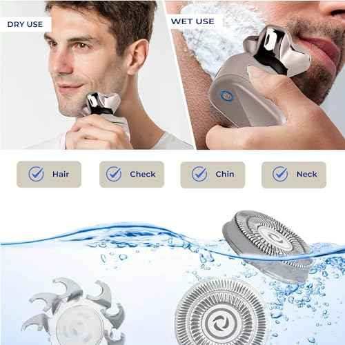 4 Pack Shaver Replacement Blades Compatible with Sku*l Shaver Pitbull Gold PRO & Silver - Pitbull Shaver Replacement Blade, Enhanced Pitbull Shaver Replacement Heads for Superior Shaving