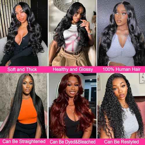 16A Human Hair Bundles 16 18 20 22 Inch Body Wave 400g Unprocessed Brazilian Virgin Hair 4 Bundles Deals Human Hair Extensions Quick Weave Human Hair Natural Black Color