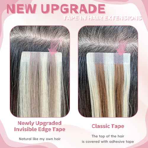 Invisible Tape in Hair Extensions Human hair 100% Remy Human Hair 2#-Darke Brown Natural Hair Extensions 16inch 20PCS/50G/Pack Invisible Tape in Extensions Straight