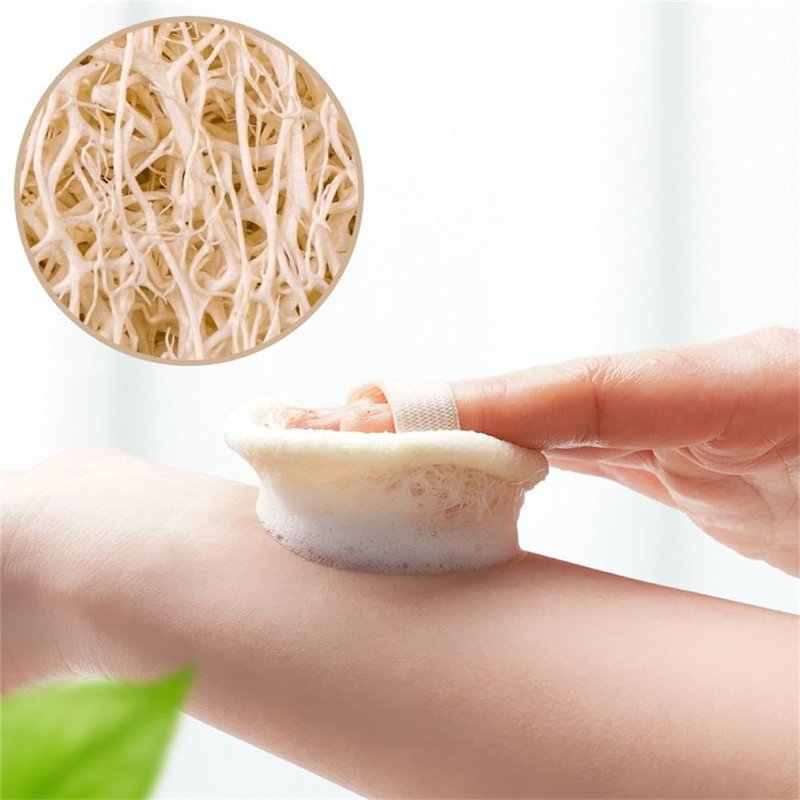 Natural Loofah Exfoliating Facial Scrubber, Made with Natural Shower Loofah Sponge, Bath Shower Loofah Sponge for Women and Men, for Face That Gets You Clean - 6 Count (1 Pack)