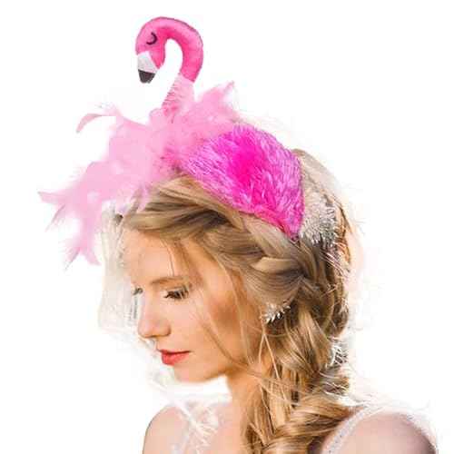 Simple polymer 3 Pcs Hawaii Flamingo Headband Flamingo Headdress Tiara Flamingo Hair Hoop for Carnival Tropical Party Hair Accessory