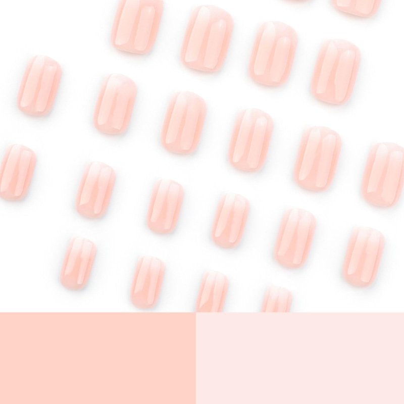 Hkanlre Medium Nude Press on Nails Cute Fake Nails Tips Full Cover Square False Nails Gradient for Women 24PCS