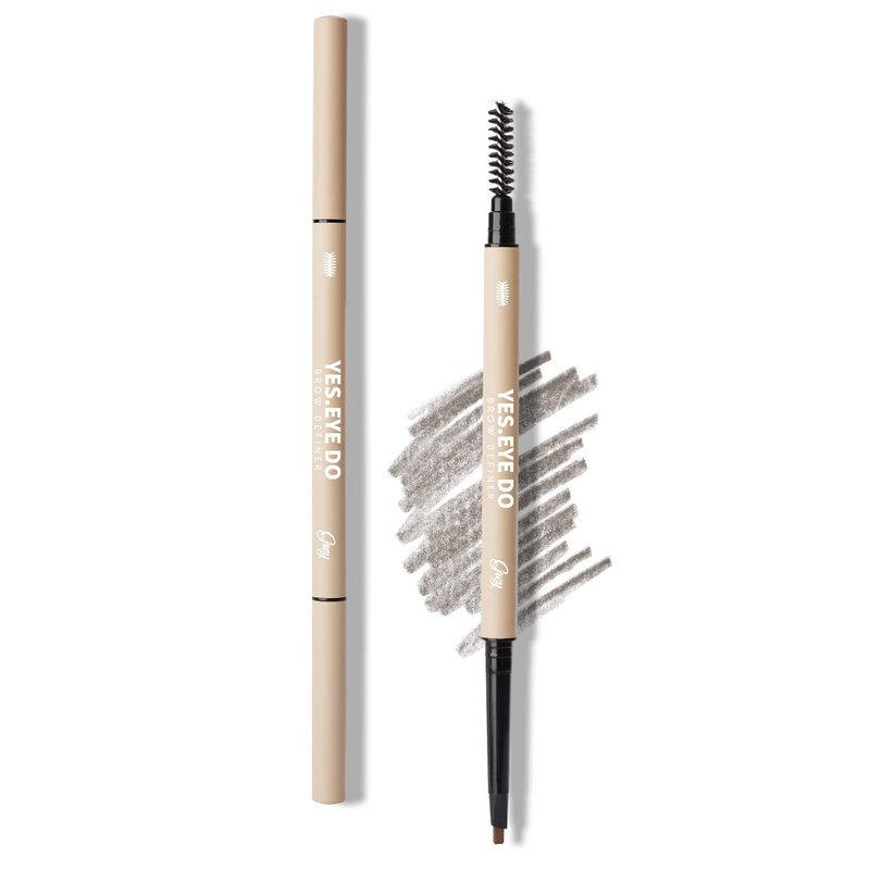 Grey Eyebrow Pencil for Older Women Soft, Retractable Gray Eyebrow Pencil for Women, Ultra Fine Brow Pencil for Gray Hair with Brush, Long lasting, Sweatproof, Grey, YES.EYE DO
