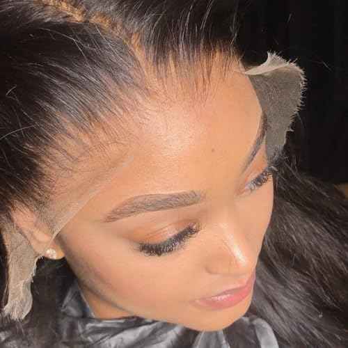 13X4 Frontal HD Lace 16 Inch, SKINLIKE Lace Frontal Only,0.095mm Ultra-thin Invisible Real Swiss Lace Straight RAW Virgin Human Hair Single Knot Pre-Plucked with Baby Hair