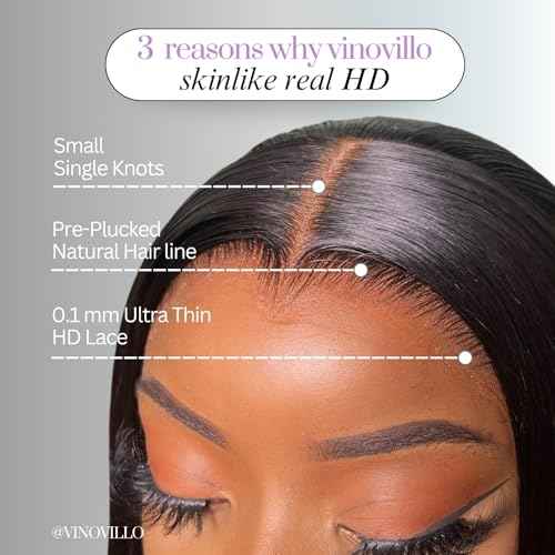 5x5 Skinlike Real HD Lace Closure Only Straight Ultra Thin Invisible Lace Virgin Human Hair Closure Pre Plucked Natural Hairline Sew In Closure Piece 20 Inch Natural Black